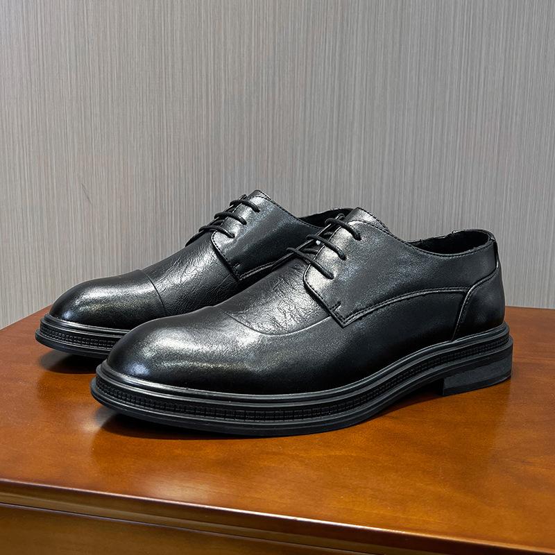 Podzimní prodyšné ležérní kožené boty 45 Britský business dress Ženich Svatební boty 46 Boty velkých velikostí 19936-P