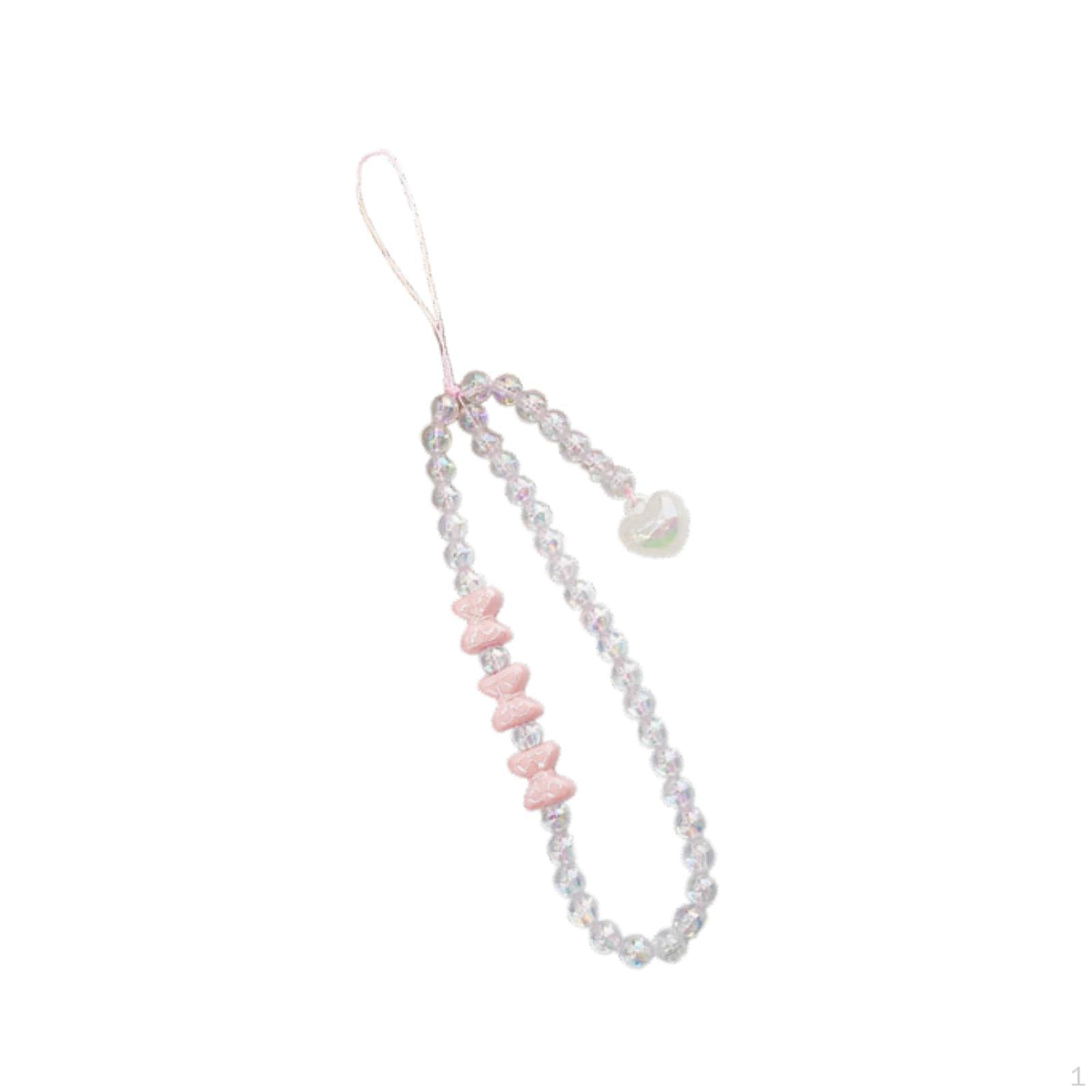 

Бусины телефон шнурок милый браслет брелок сумка кулон украшение ремешок на запястье Pink Bow