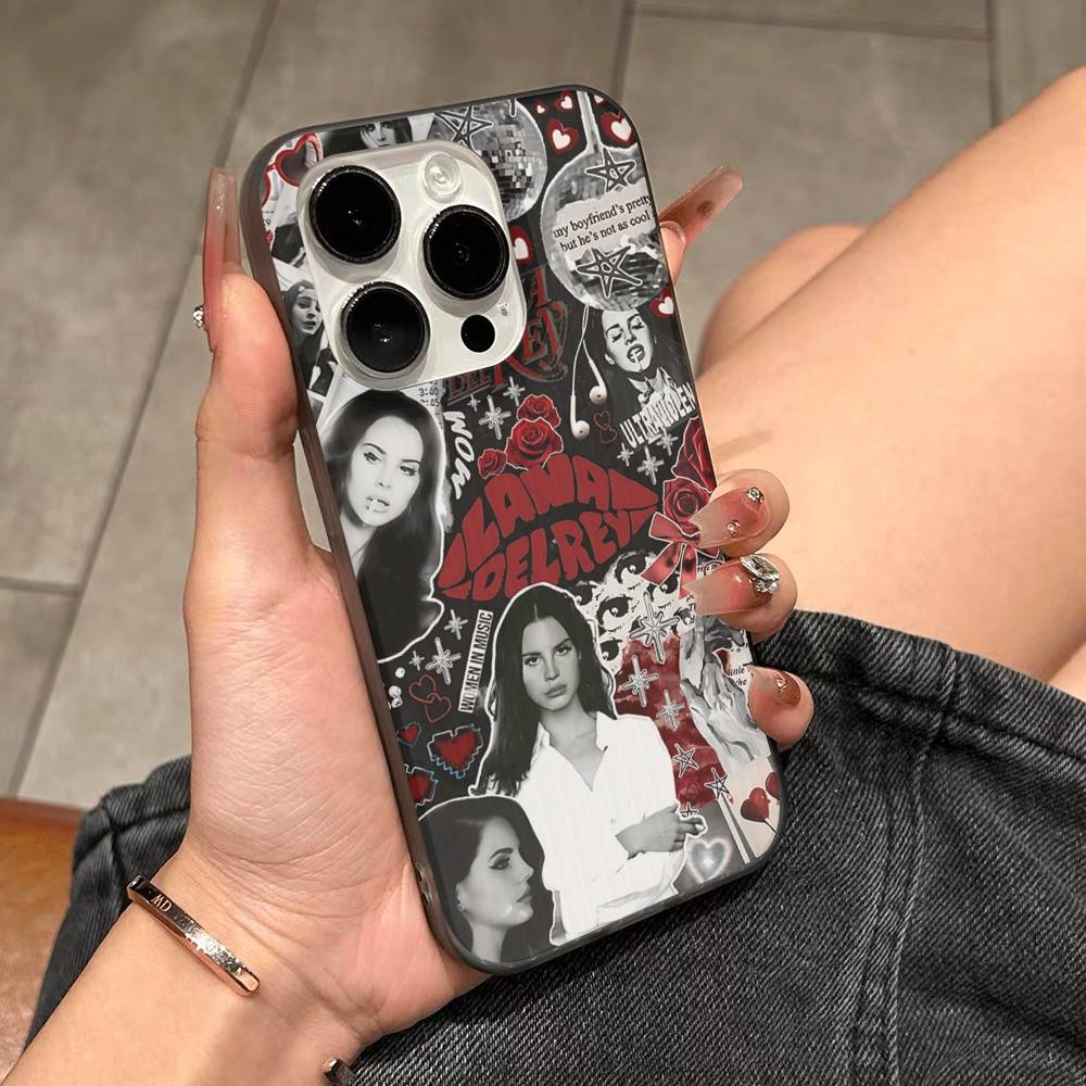 Singer Lana Del Rey Corrugated Pattern For IPhone 17 16 15 14 13 12 11 16 Pro Max Plus Pro Non-slip Phone Cover