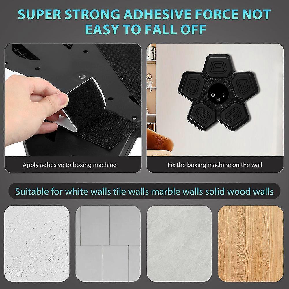 2025 Music Boxing Machine for Adults Kids, Smart Bluetooth Boxing Training Equipment with Gloves, Wall Mounted Punching Machine for Home Gym Office