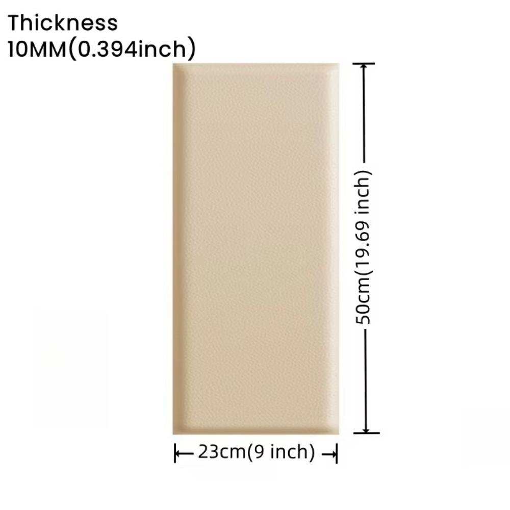 2pcs Self Adhesive 3D Wall Sticker Soft Bag Design Leather Soft Wall Panels Anti-collision 10mm Thick Anti-collision Wall Fence