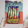 Bunte Sardine Hummer Fisch Wandteppich Böhmischer Meeres Wandbehang für Wohnzimmer Zuhause Studentenwohnheim Japanischer Stil Dekor