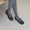 Xiaoxiangfeng Mary Jane Mao Mao Shoes Women's 2025 New Inner Height Increase Woolen Single Shoes One Pedal Bow Cotton Shoes