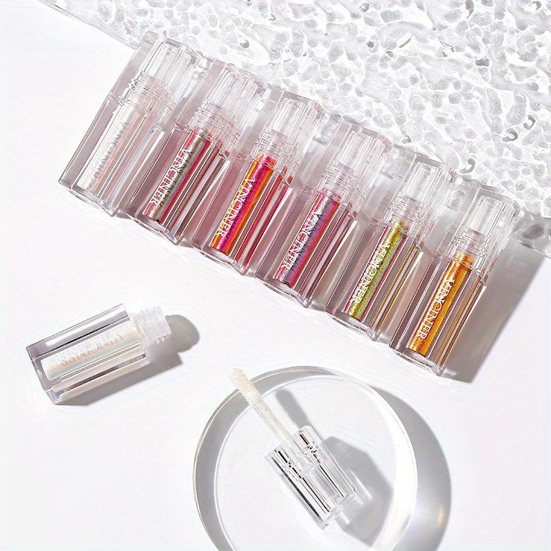 Chameleon Lip Glaze Lip Gloss Eyeshadow, Face Highlight Moisturising Diamond Shimmer Liquid Lipstick, Aurora Dazzle Lip Gloss for Party Daily Makeup