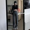2023 Women's Korean Style Fleece-Lined High-Waisted Wide-Leg Jeans - Winter Slimming, Versatile, Loose, Straight-Leg Trend