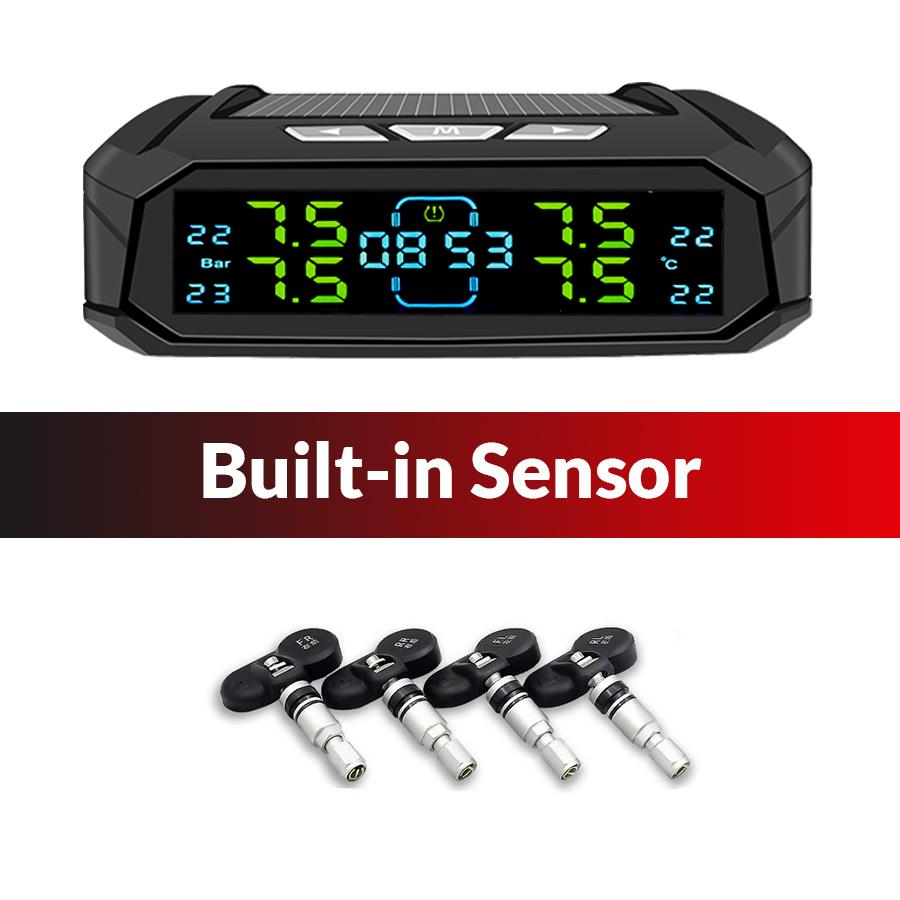 Solar TPMS Car Tire Pressure Alarm Monitor System Tyre Temp Digital Display Auto Security Alarm Systems with 4/6 sensors 8 BAR
