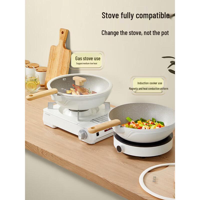 COOKER KING 30cm Cast Iron Non-Stick Wok