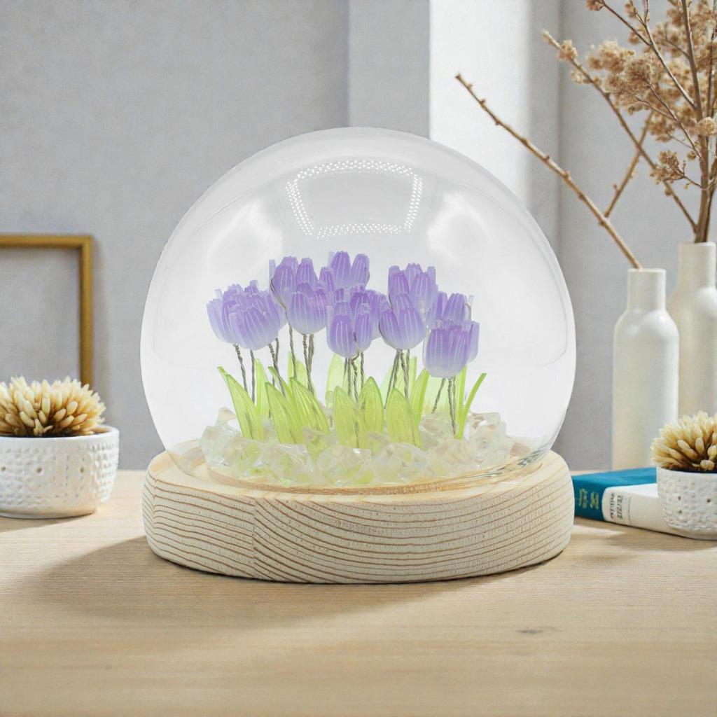 Floral Glow Gartenkuppel – 20 Tulpen – LED USB