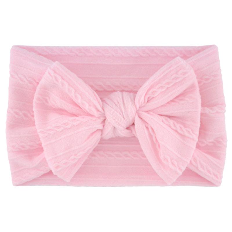 Solid Color Bow Baby Headbands, Soft Elastic Nylon Wide Hairbands for Infants