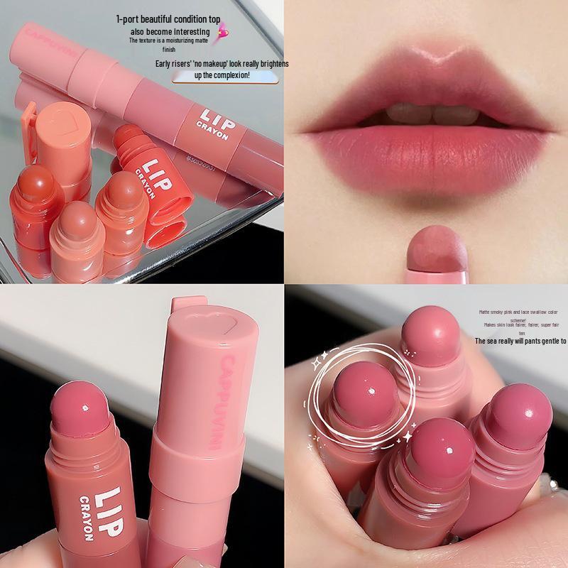 CAPPUVINI Four-Color Matte Velvet Crayon Lipstick & Gloss Set