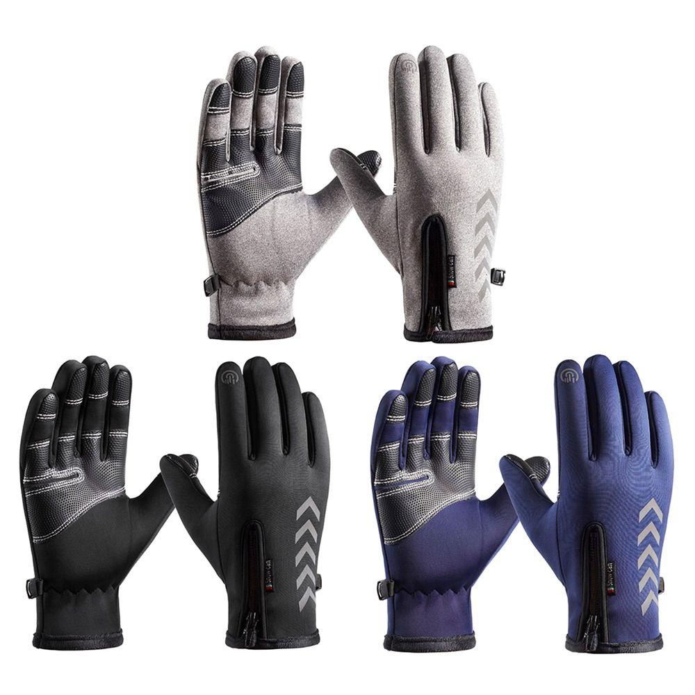 Reflective Winter Gloves Plush Hiking Mittens Protection Sports Gloves Warm Gloves Riding Gloves
