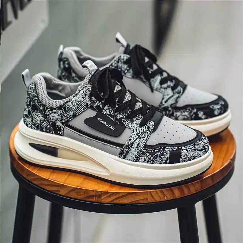 Fashion Tied Hip Hop Man Fitness Sneakers Casual Tennis Kit Luxury Flat Shoes Sports Practice Shoos Global Brands Overseas Wide Fit