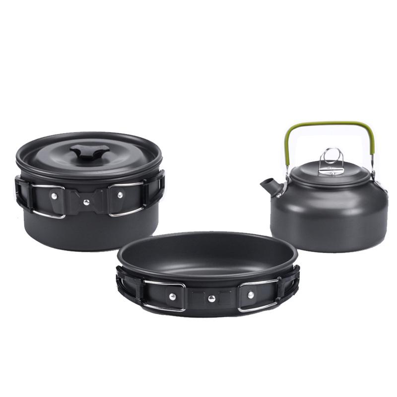 Picknick Kochen Utensilien Camping Kochgeschirr Set Wandern Langlebig 3 Teile/satz Aluminium Legierung