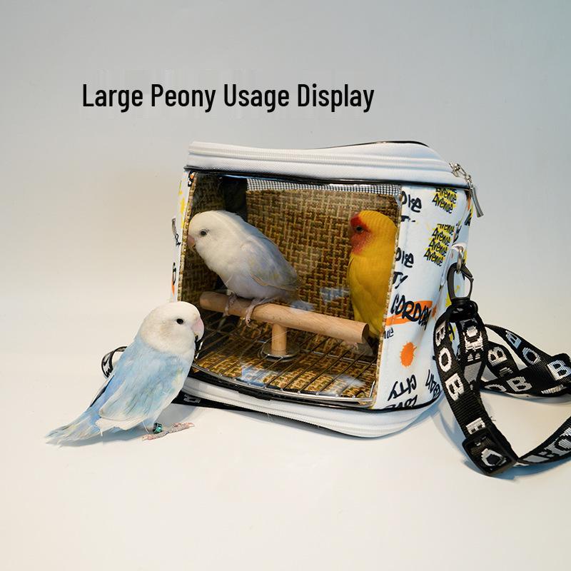Portable Parrot Bag: Breathable, Transparent, Crossbody Carrier for Budgie & Cockatiel - Detachable Design for All Seasons