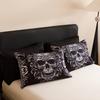 Black White Design Skull Victorian Baroque Gothic Return to The Ancients (1 Comforter +2 Pillowcases Without Pillow Core)At Home