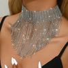 Exaggerated Multi-Layer Fringed Rhinestone Neck Chain Claw Chain Banquet Dress Necklace Jewelry