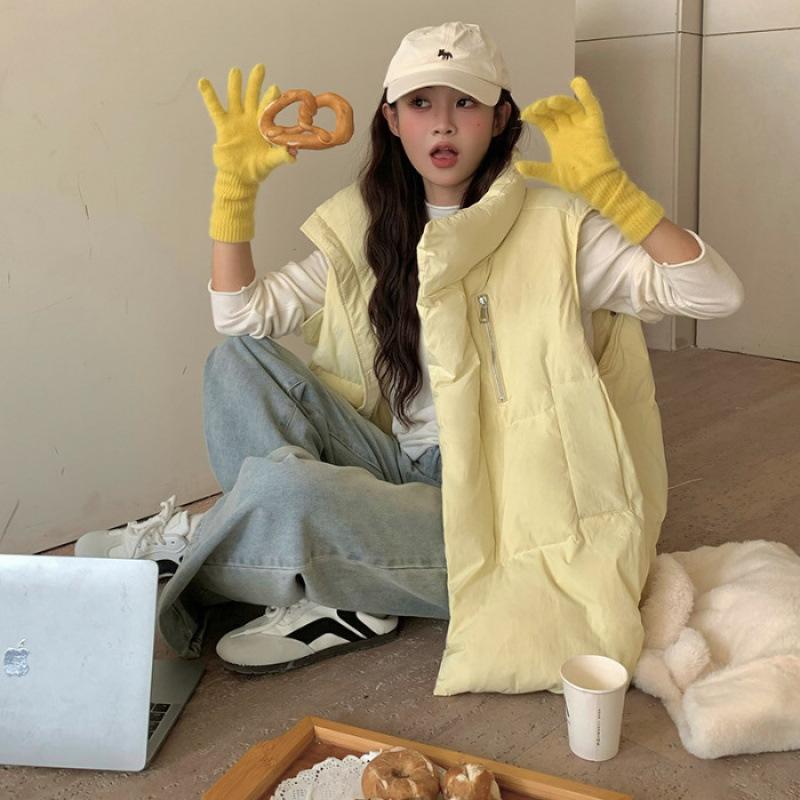 

Candy Color New Large Size Slimming Korean Style Layered Thick Cotton Vest for Women XL