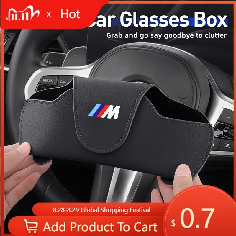 Car Sticker 2025 Hot Car Sun Visor Eyeglass Storage Box Leather Glasses Protective Case For BMW E46 E90 E60 F10 E39 F30 E36 F20