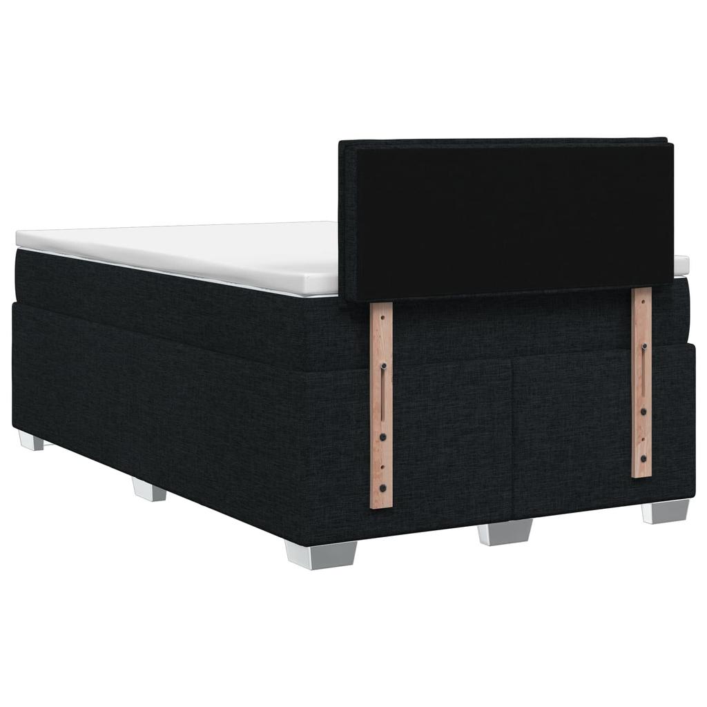 Box Spring Bed with Mattress Black 120 x 190 cm Fabric