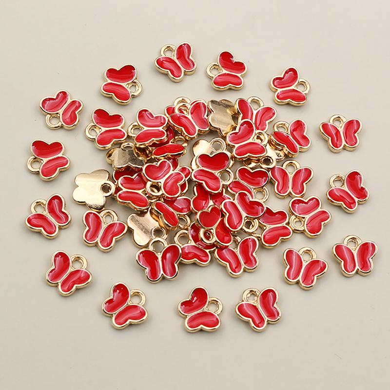 50Pcs 8x8.5mm Small Alloy Butterfly Charms Pendants Multi Colors For DIY Bracelet Necklaces Jewelry Making Accessories