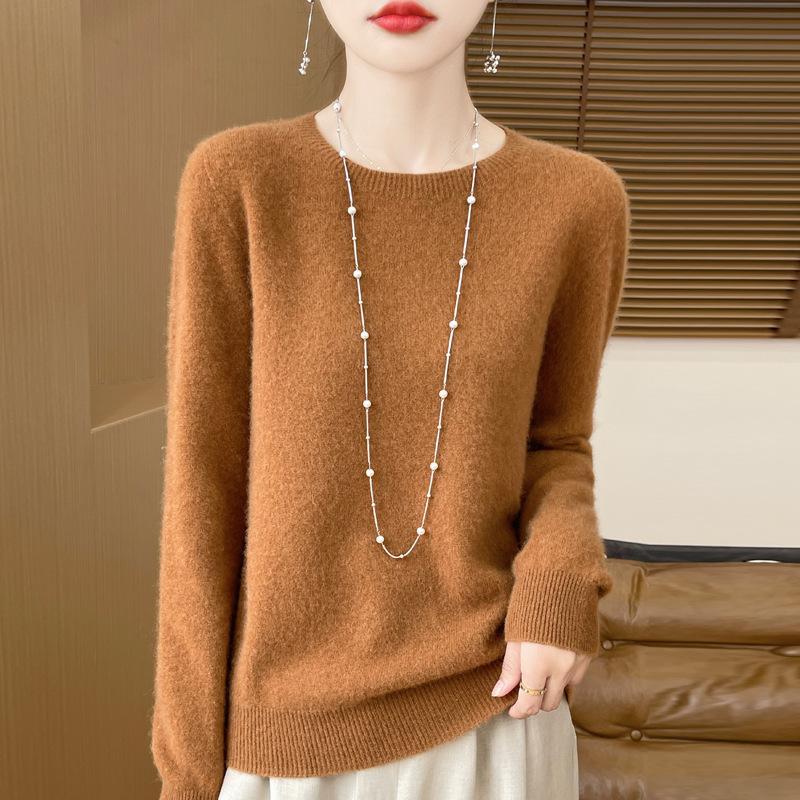 Fashion Wool Sweater Cashmere Pullover O-Neck Long Sleeve Women Knitwear Autumn Winter Clothing Tops