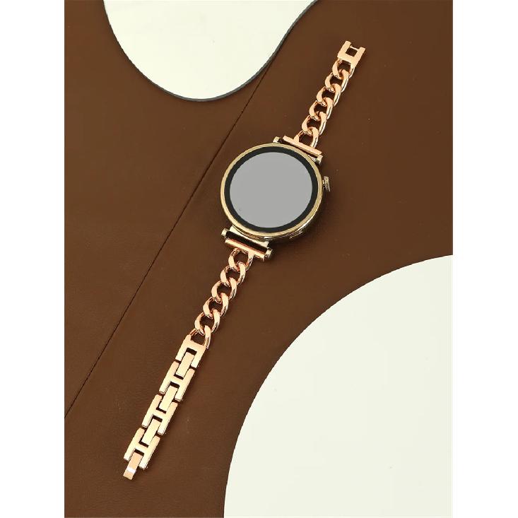 

20MM 22MM Thin Metal Bracelet for Samsung galaxy watch 6 classic 47mm 43mm band 4 42 46mm strap for watch4 5 pro 44mm 40 45mm Galaxy 6classic 47mm рожевий колір золота