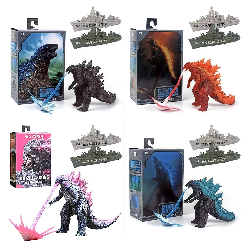Godzilla Figure Model Movable Action Figure 17cm Monster Cool Model Souvenir Kids Decoration Toy Plastic Model (Pink)