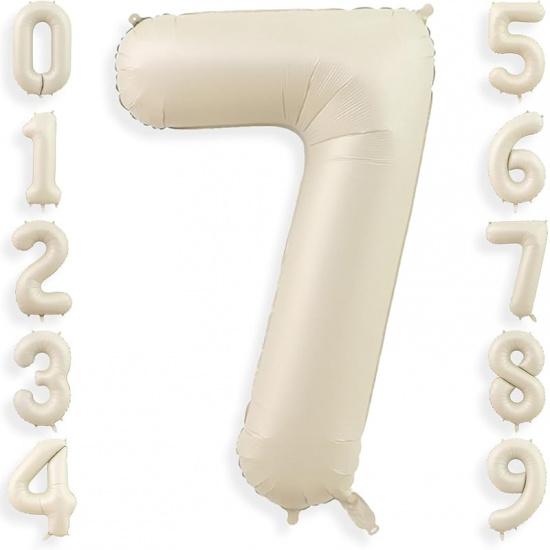 40 Inch Cream White 1 Balloon Numbers, Large Number 1 Balloon Foil Helium Number Balloons, Big 1st Foil Birthday Balloons for Boys Girls 1st Birthday