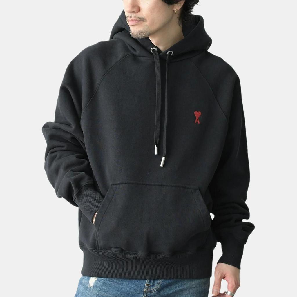 AMIPARIS Solid Color Pattern Embroidered Sweatshirt Men sweatshirts Black USW205747-001