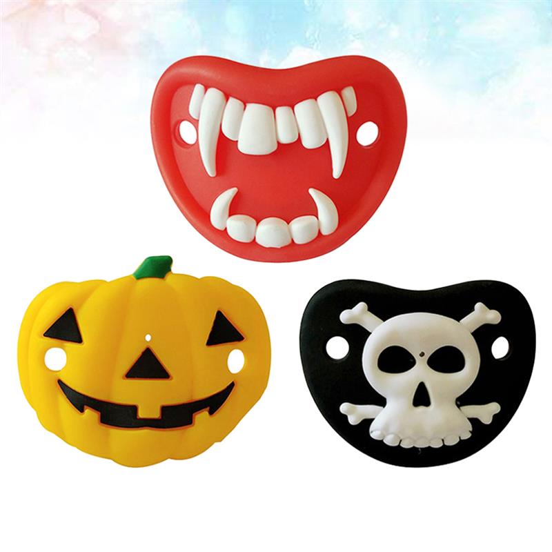 

3 шт. Хэллоуин Череп Тыква Соска Вампир Поддельные Зубы Силиконовая Детская Соска Хэллоуин Трюк Игрушка Для Малышей 5X3X2 CM