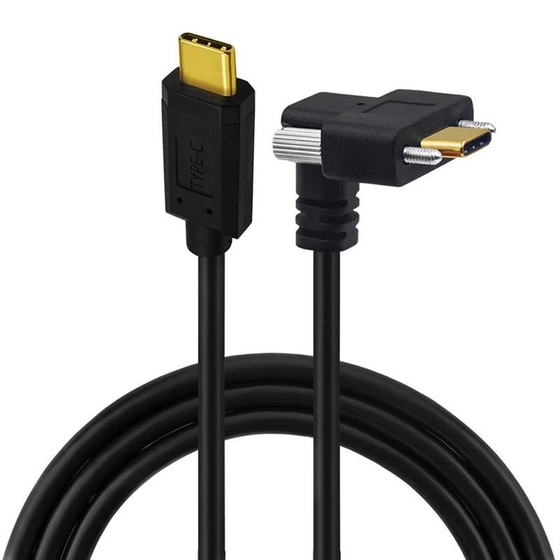 USB3.1 Right-Angle Type-C Data Cable with Camera Lock, 10Gbps Transmission