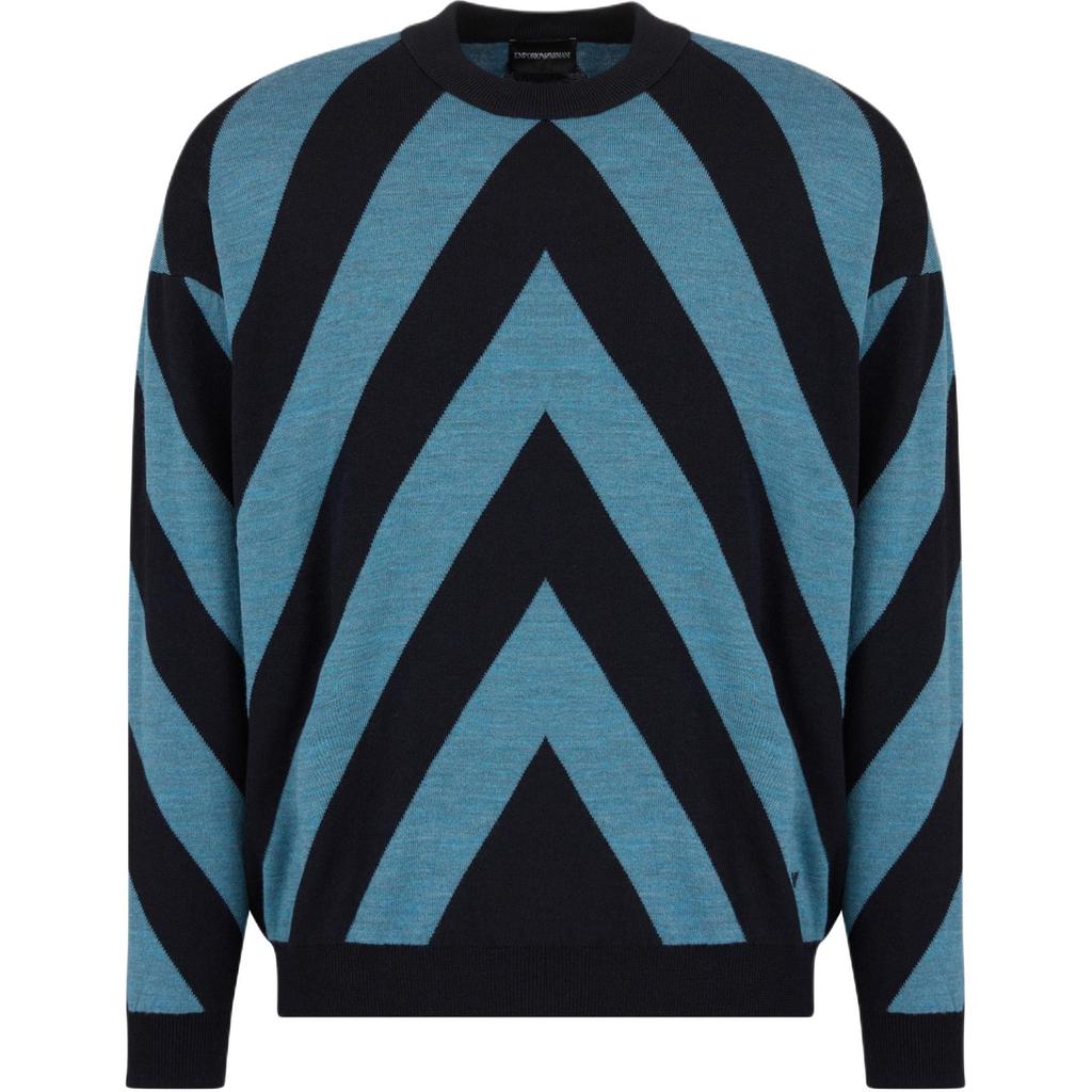 EMPORIO ARMANI Virgin wool Jumper With Oversized Chevron Jacquard 6D1MXQ-1MKFZ-F915