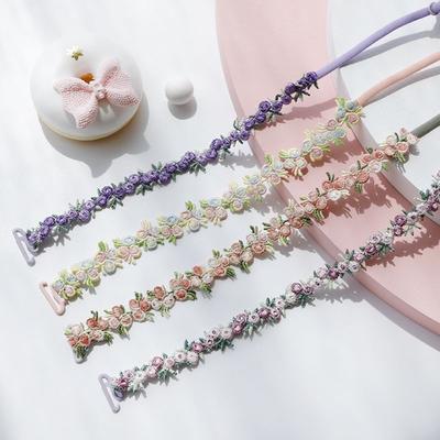 Soft Removable Floral Bra Straps Anti-slip Adjustable Lingerie Strap Belt Polyester Flower Shoulder Straps Wedding Party Dress