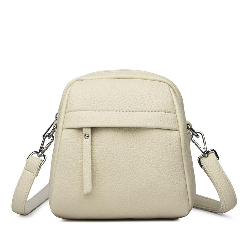 

Универсальная и модная сумка через плечо из мягкой кожи для мам среднего возраста бежевый