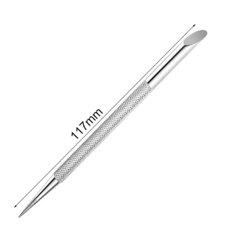 

1 Piece Double Ended Stainless Steel Beveled Steel Pusher Nail Remover Dead Skin Pusher Multi-Functional Nail Art Pen Tool