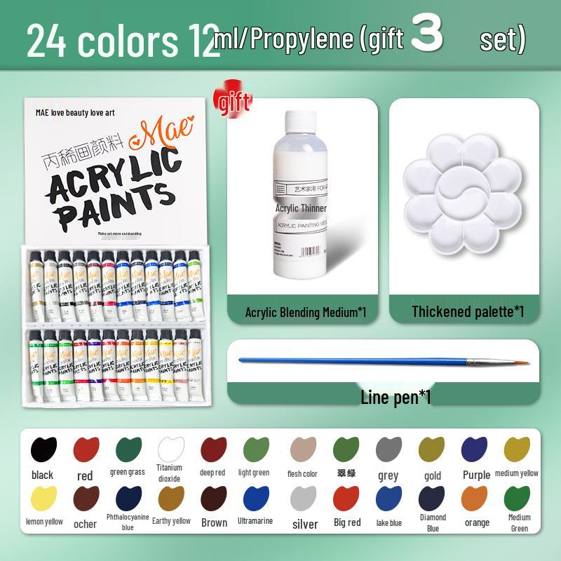 Waterproof Acrylic Paint Set - Fade-Resistant and Washable for Kids' Graffiti and Textile Art