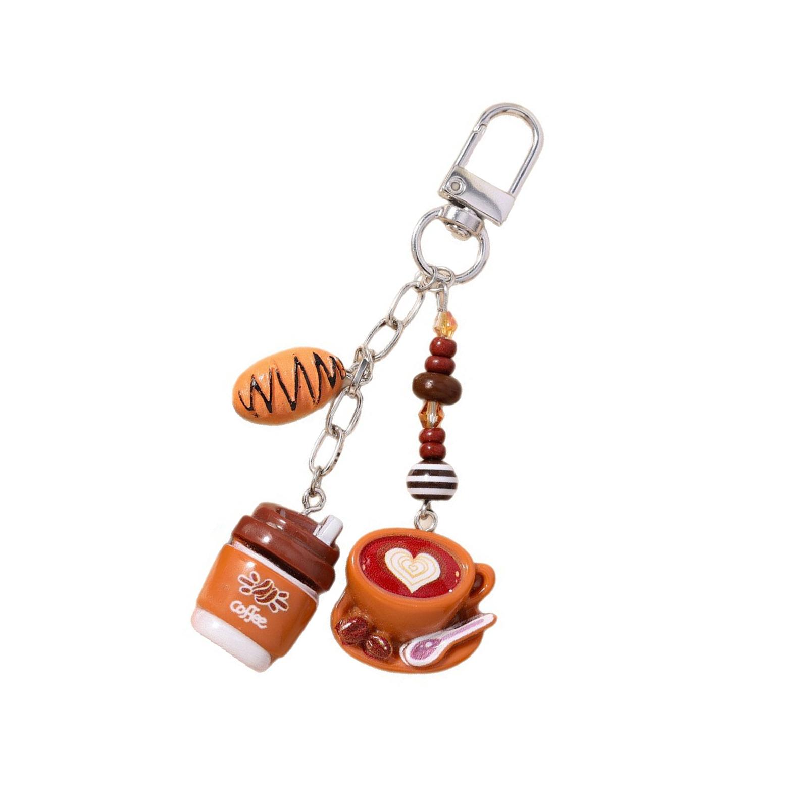 Simulated Bread Coffee Keychain For Sweet Lovers Friend Family Colleagues