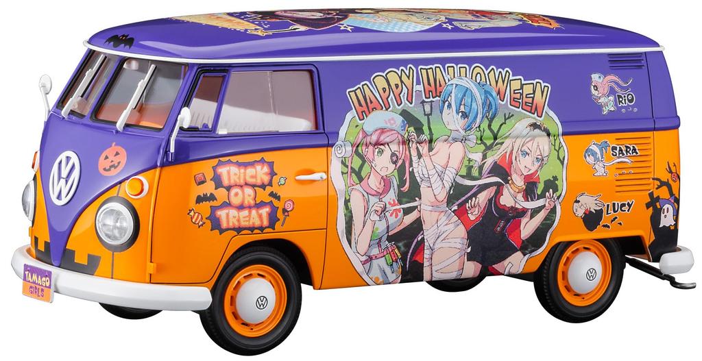 Hasegawa Volkswagen Type 2 Delivery Van Egg Girls Happy Halloween Plastic Model SP573 1/24