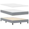 Boxspring Bed with LED Light Strips Light Gray 120 x 190 cm Fabric