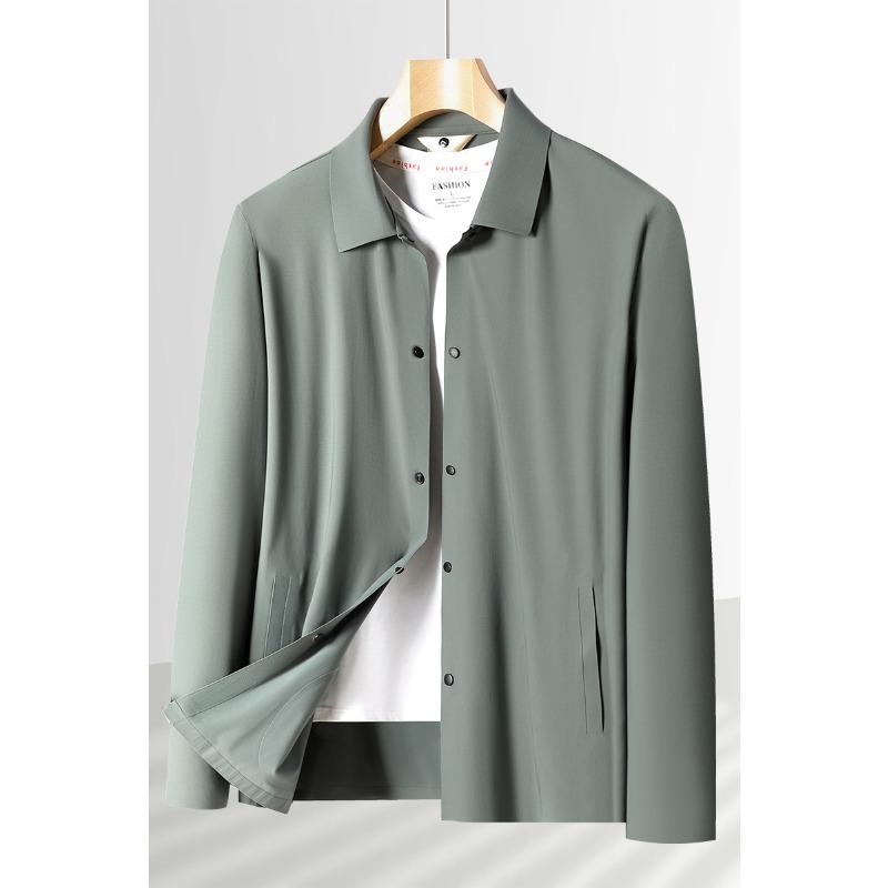 

Мужской лацкан Летняя легкая и тонкая прохладная солнцезащитная одежда Дышащая рубашка-куртка 4XL темно-зеленого