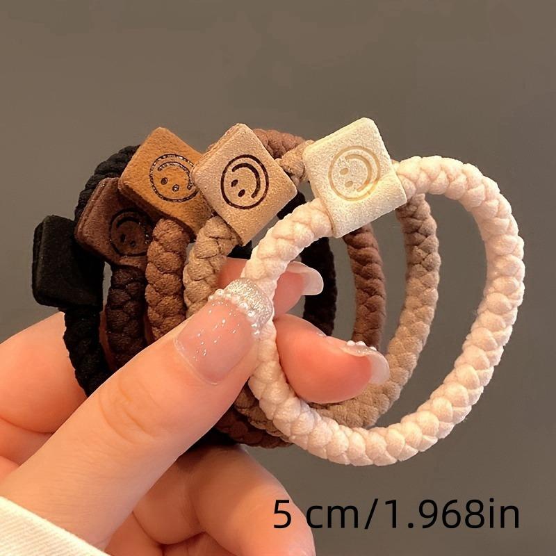 3 Stück weiche Stoff-Haargummis, gemischtfarbige elastische Gummibänder, minimalistisches gedrehtes Haarseil-Set, Haarschmuck für Damen. Haargummi