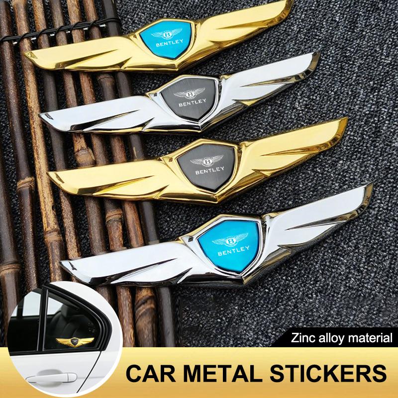 3D Metal  Front Hood Cover Wing-shaped Badge Logo Stickers For Bentley Continental GT MULLINER Bentayga Flying HurtlingSpurlogo