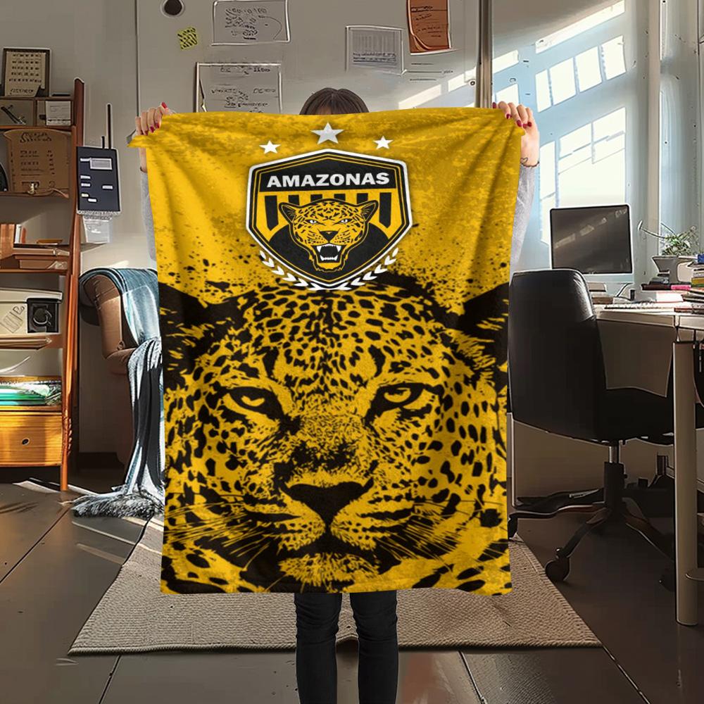 1Pc Amazonas FC Logo Print Flannel Blanket High Quality Warm Comfortable Cover for All Seasons Perfect for Gifts Home Decor