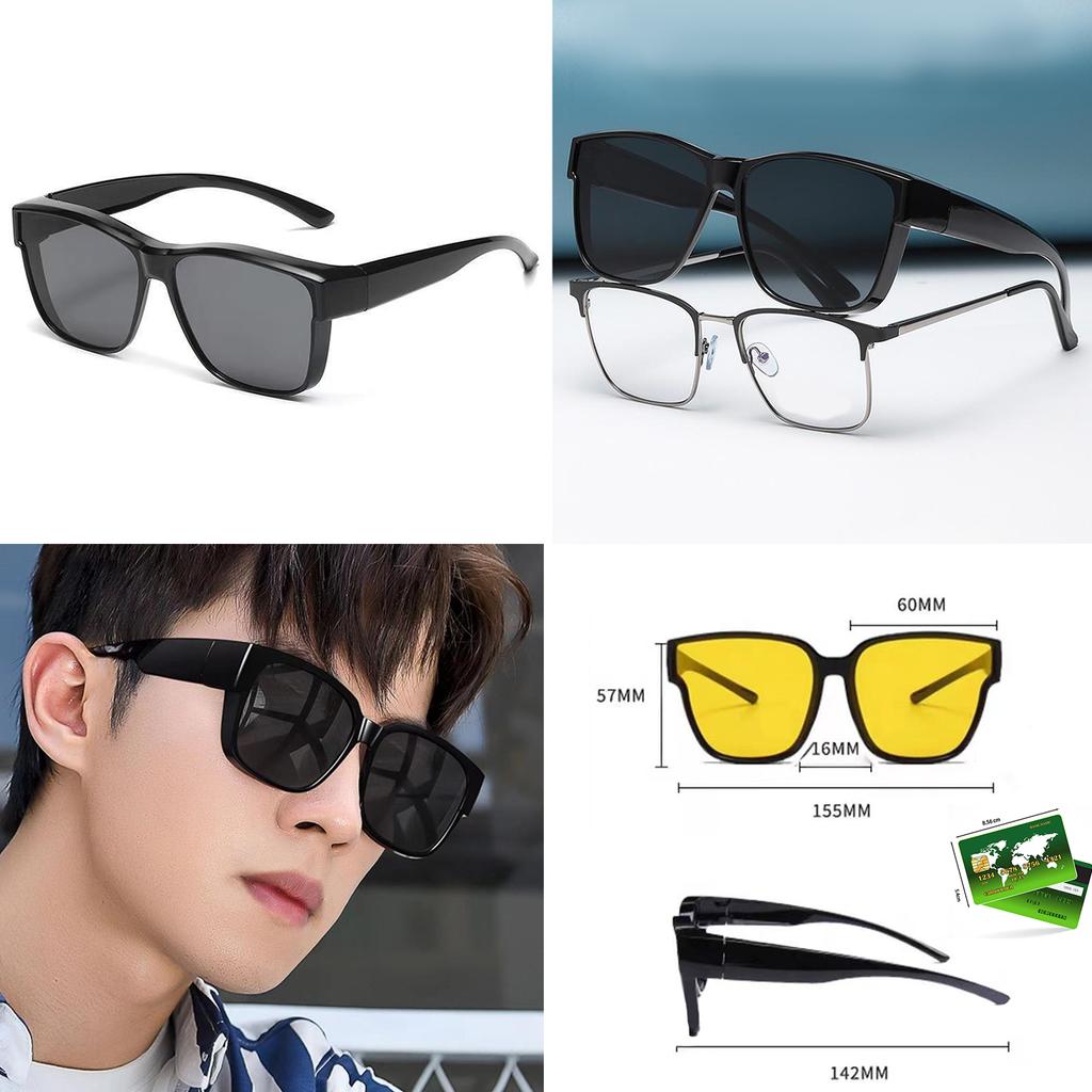 Do jazdy na rowerze i samochodem Można nosić na innych okularach Okulary przeciwsłoneczne z osłoną boczną Kwadratowe Pasujące na okulary Okulary przeciwsłoneczne Polaryzacyjne