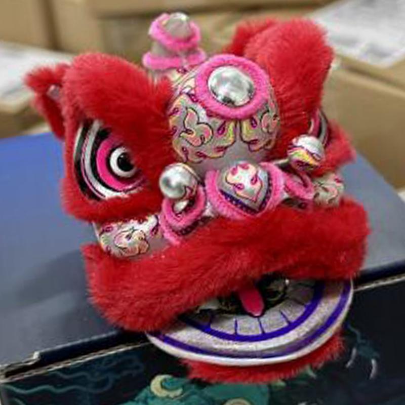 

Chinese Style Mini Lion Dance Figurine Awake Lion Dance Mascot Crafts Home Office Desktop Car New Year Festival Decor Ornaments