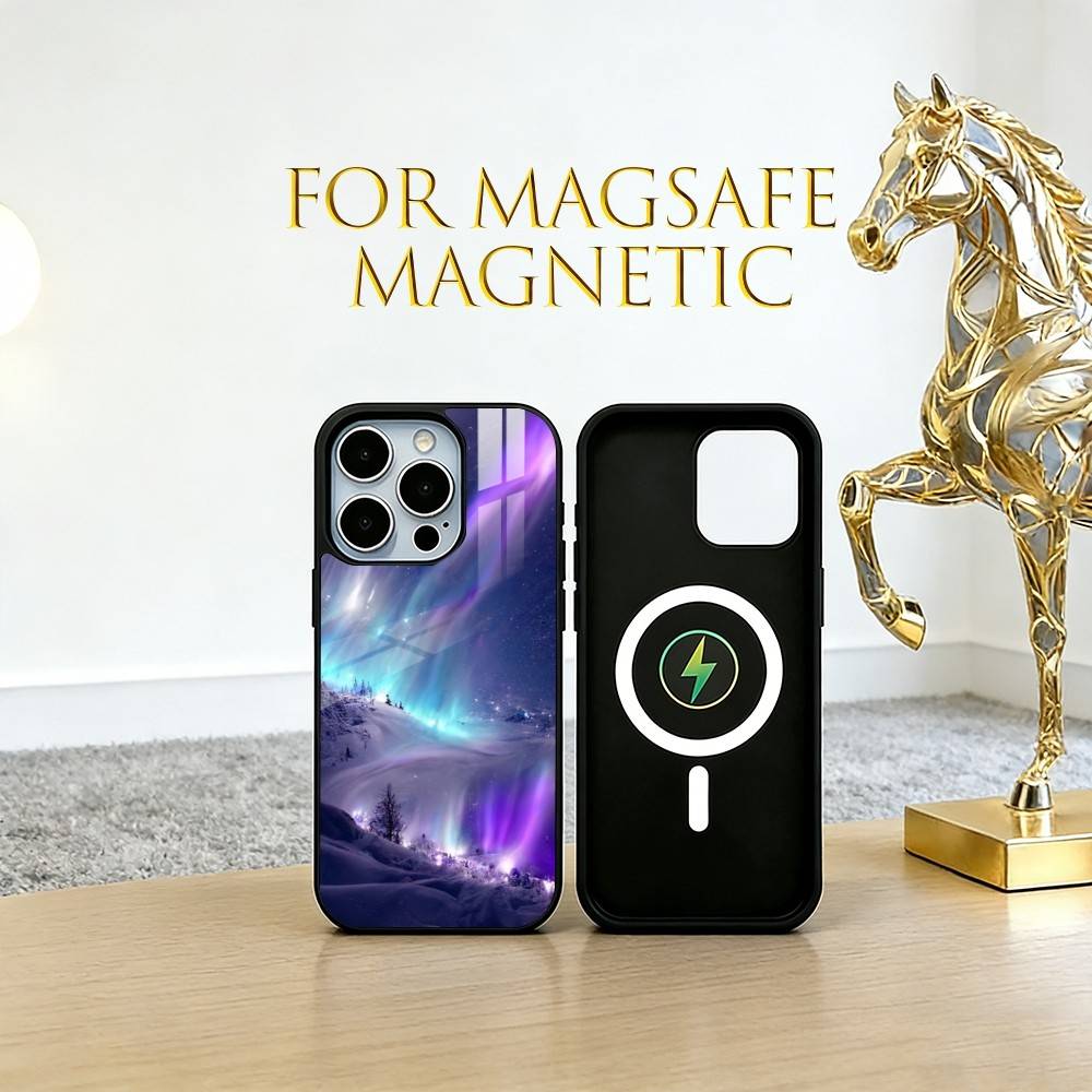 Northern Lights Phone Case For iPhone17,16,15,14,13,12,11 Plus,Pro Magnetic with Magsafe Wireless Charging