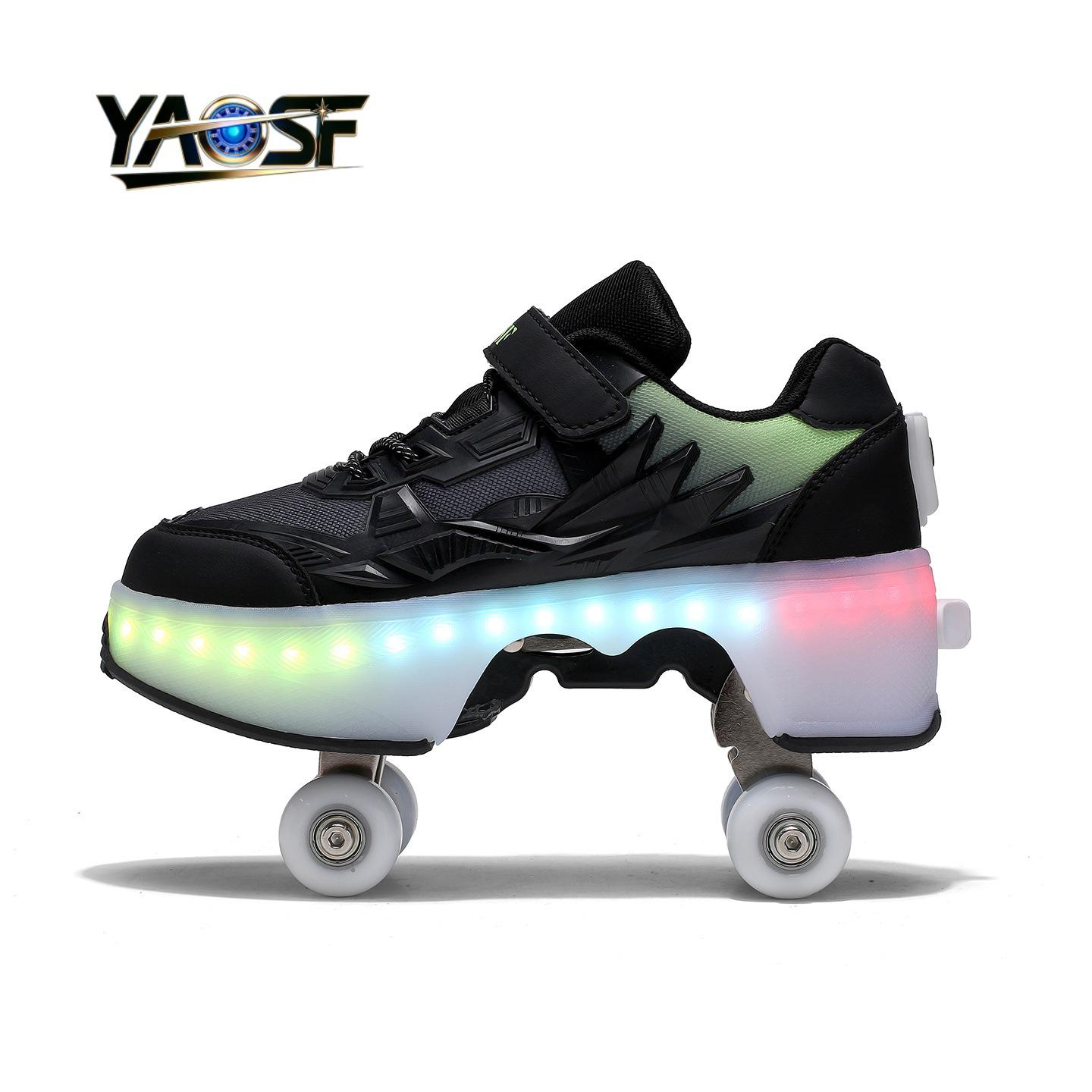 Unisex Double-Wheel Bluetooth Light-Up Roller Skates