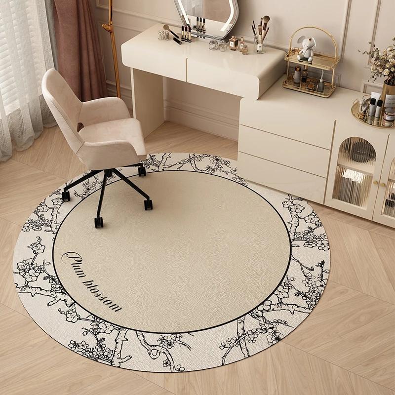 Round Soundproof Non-Slip TPR Bottom Area Rugs, Bedroom, Desk, Chair, Floor Mat, Living Room, Home Decoration, Modern Study, Rug