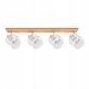 Ceiling Light - NETTLIFE - 4-Bulb Ceiling Spotlight - E14 - 350° Rotatable - Wood & Metal 62 X 14 Cm