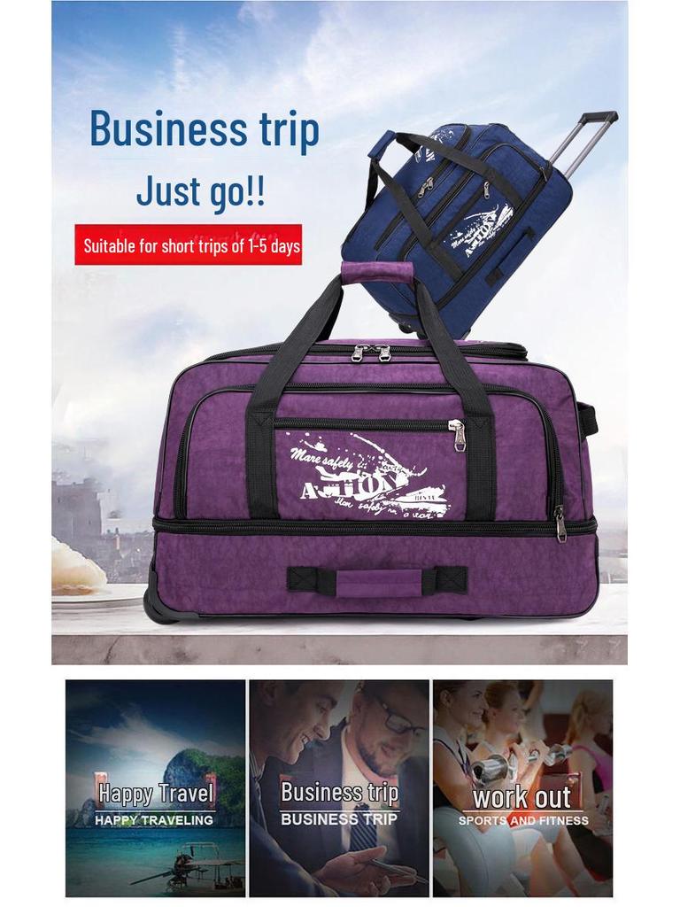 Сумка-візок великої місткості з 3 предметів із тканини Оксфорд із трьома колесами для подорожей